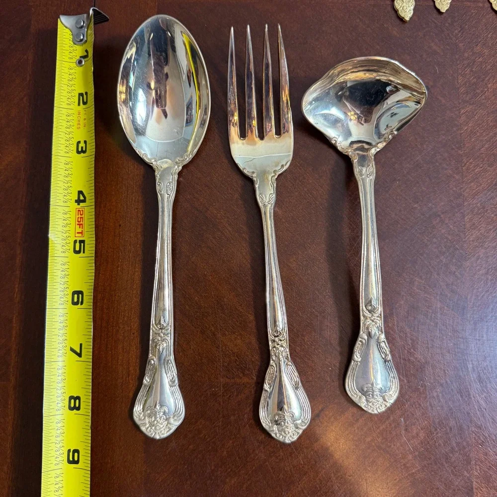 vtg Godinger Silver Plated Flatware ‎ Tea Strainer 53 Pieces floral ornate